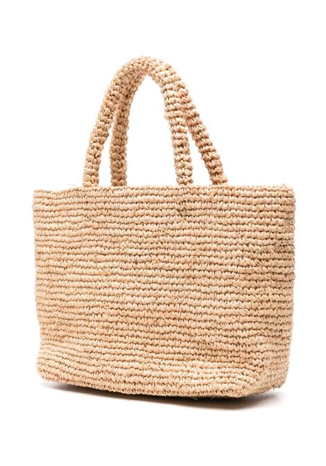 Beige woven raffia bag MC2 | RAFFIA BEACH MID-TROPEZ JARRIVE11 EMB